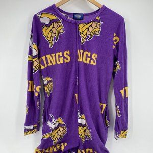 Concepts Sport Women's Minnesota Vikings One Piece Footie Pajamas Size Medium